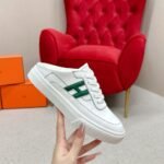 Hermes Keep Sneaker Blanc And Vert Bouteille H251913ZH14400 - Image 4