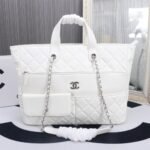 Chanel Ultra Pocket Shopping Tote White 37Cm - Image 3
