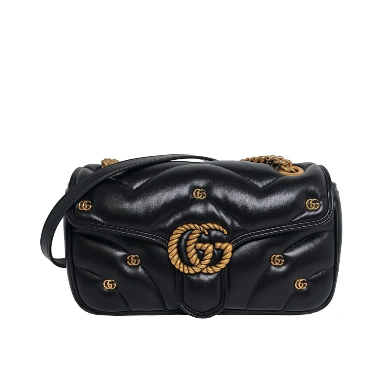 422 Gucci GG Marmont Small Shoulder Bag Black 26Cm 443497 AACPG 1000 - Image 1