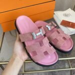 Hermes Chypre Sandal H Logo Silver Hardware Pink - Image 5