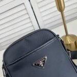 Prada Re Nylon And Saffiano Leather Shoulder Bag Black 20Cm 2VH112 2DMH F0002 V WOP - Image 5