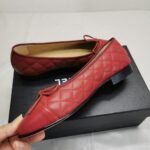 Chanel Ballerina Flat Shoes In Red - Image 3