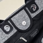 Chanel Large Deauville Tote Bag Bicolor Gray 40Cm - Image 9