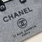 Chanel Large Deauville Tote Bag Bicolor Gray 40Cm - Image 6