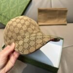 Gucci GG Canvas Baseball Hat Camel And Dark Brown 807834 4HBA8 9766 - Image 6