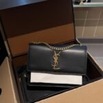 Saint Laurent Sunset Smooth Shoulder Bag Bicolor Black And White 23Cm - Image 2