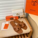 Hermes Slippers Flat Oran Brown H021056Z - Image 2