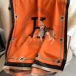 Hermes Cashmere Muffler Orange - Image 4