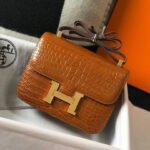 Hermès Mini Constance 19 Shiny Alligator Palladium Hardware Gold 19Cm - Image 2