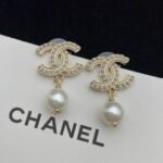 Chanel CC Pearl Gold Earrings - Image 2
