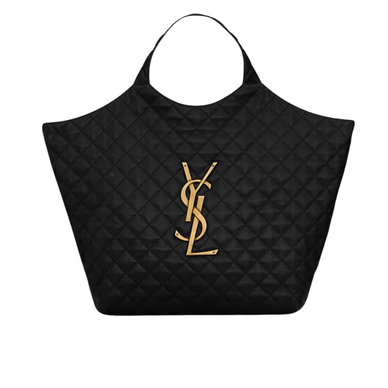 vel-8-1 Saint Laurent Icare Shopping Bag In Quilted Black Gold 50Cm - Image 1